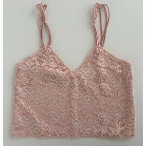 Vtg 90s Victorias Secret Gold Label Lace Cami Top Slip Romantic Pink Satin Sz S